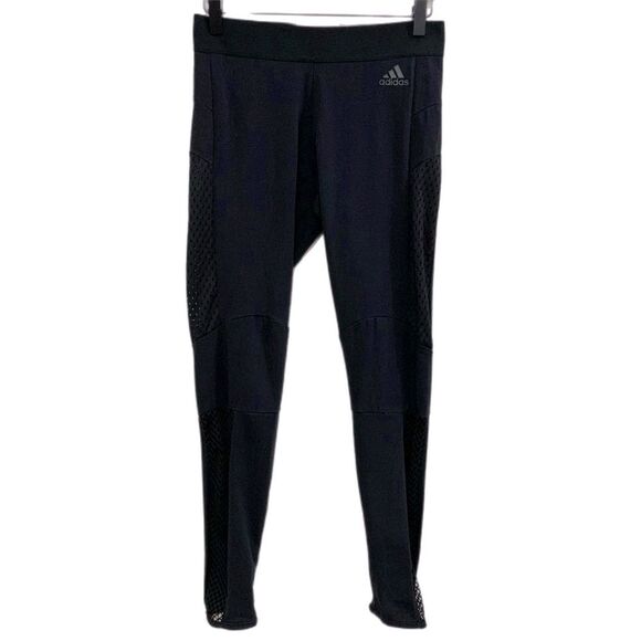 ADIDAS Leggings Women’s Medium Black Mesh Side Panels. - Picture 4 of 16